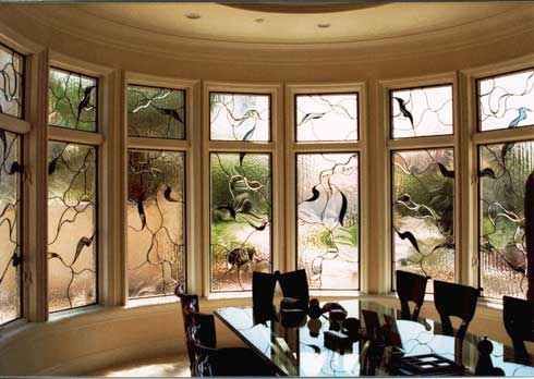 Contemporary Beveled Leaded Glass Work From Stained Glass Beverly Hills and Silva Glassworks